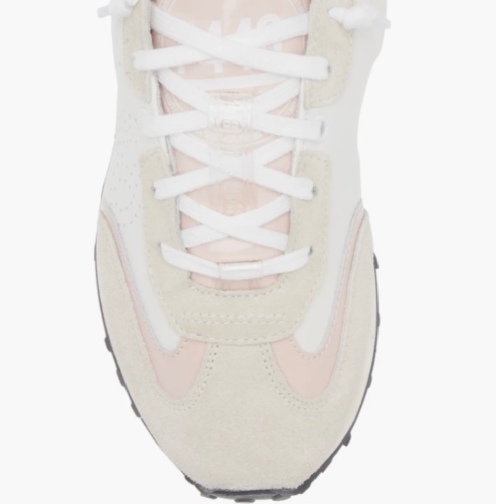 Kelli leather sneaker in white and patent pink - Picture 4 of 11